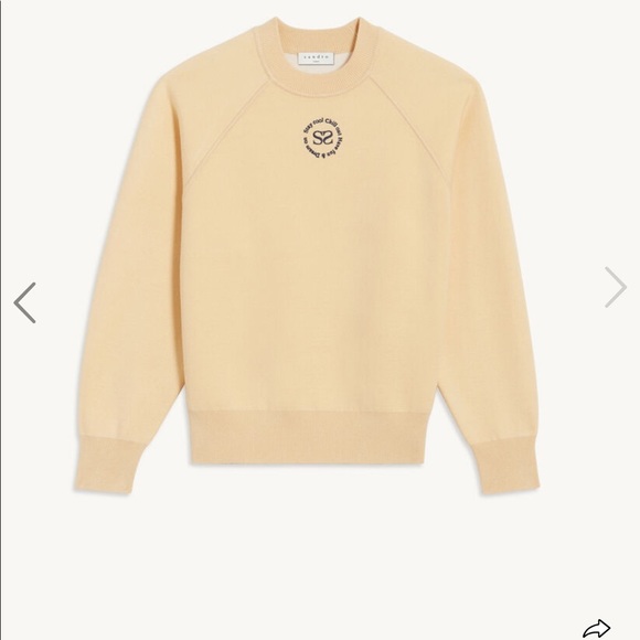 Sandro knit crewneck with embroidery WORN ONCE size 34 - Picture 3 of 3